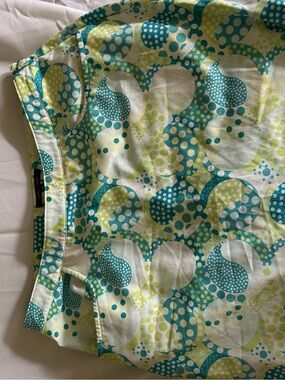 Women’s Mini Skirt Bette & Court golf lined with short , Teal and Lime Dot Print